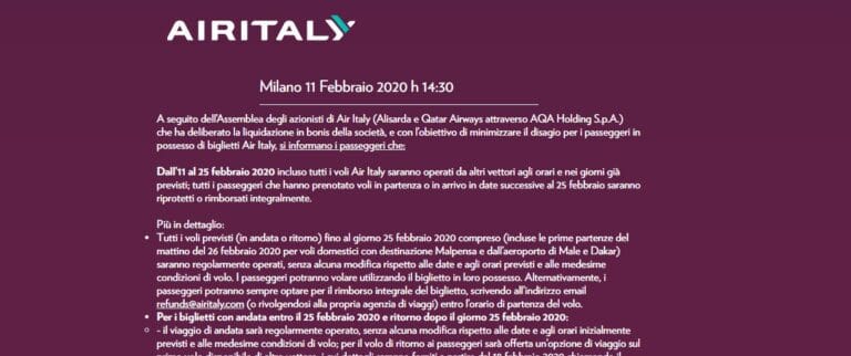 Air Italy is per direct gestopt met vluchten