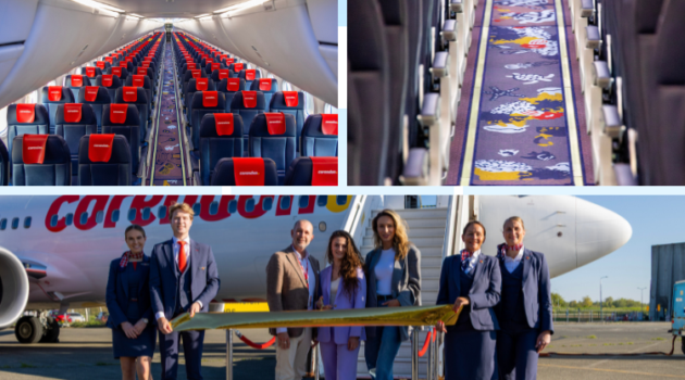 Corendon maakt van gangpad een blikvanger met tapijt van mbo-student